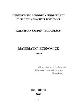 Curs - Matematici Economice