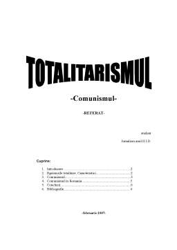 Referat - Totalitarismul - Comunismul