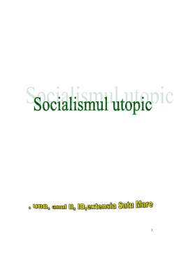 Referat - Socialismul Utopic