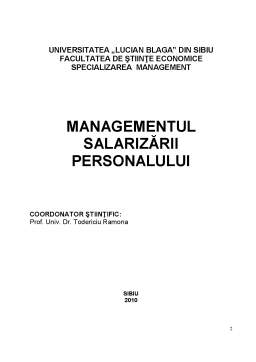 Proiect - Managementul Salarizării Personalului