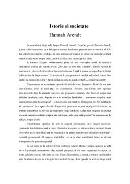 Proiect - Istorie și Societate - Hannah Arendt