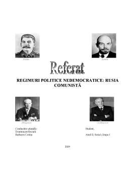 Referat - Regimuri politice nedemocratice - Rusia Comunistă