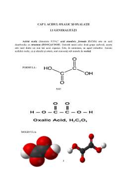Referat - Acidul Oxalic și Oxalații