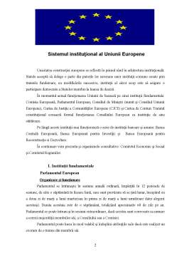 Referat - Sistemul instituțional al UE