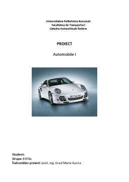 Proiect - Proiect de organizare generală a pieselor automobilului și proiectarea ambreiajului