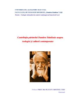 Seminar - Contribuția Părintelui Dumitru Stăniloaie Asupra Teologiei și Culturii Contemporane