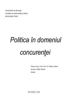 Proiect - Politica în Domeniul Concurenței