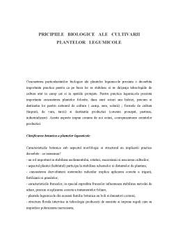 Referat - Principiile biologice ale cultivării plantelor legumicole