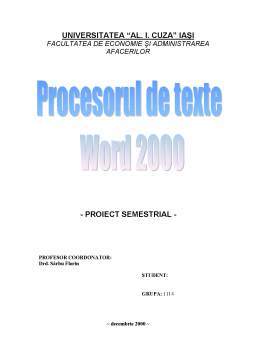 Proiect - Procesorul de Texte Word 2000