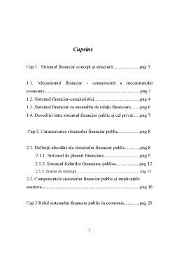 Referat - Sistemul financiar public și impactul său în economie în România