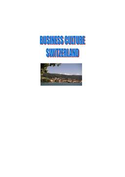 Referat - Business Culture Switzerland