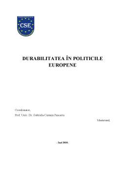 Referat - Durabilitatea în Politicile Europene