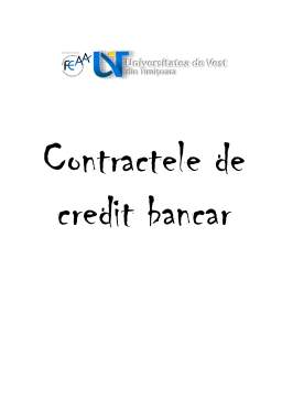 Proiect - Contractele de Credit Bancar