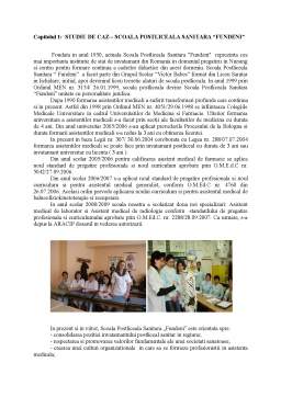 Proiect - Îngrijiri socio-medicale complexe pentru persoane vârstnice asigurate de către studenții din an terminal - studiu de caz Școala Postliceală Sanitară Fundeni