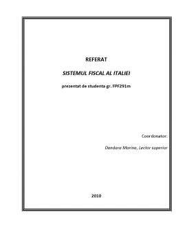Referat - Sistemul Fiscal al Italiei