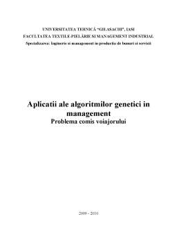 Referat - Aplicații ale algoritmilor genetici în management - problema comis voiajorului