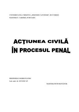 Referat - Acțiunea Civilă în Procesul Penal