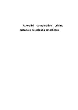 Referat - Abordări Comparative Privind Metodele de Calcul a Amortizării