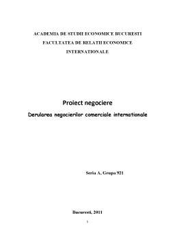 Proiect - Derularea negocierilor comerciale internaționale