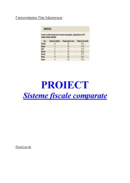 Proiect - Sisteme Fiscale Comparate