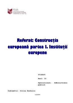 Referat - Instituții Europene