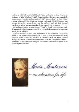 Proiect - Maria Montessori