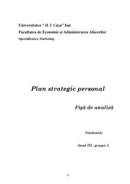 Proiect - Plan Strategic Personal