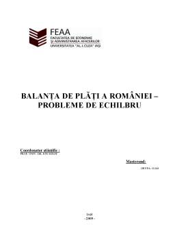 Referat - Balanța de plăți a României - probleme de echilibru