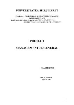 Proiect - Managementul General