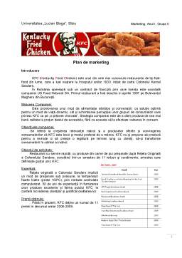 Proiect - Plan de Marketing - KFC
