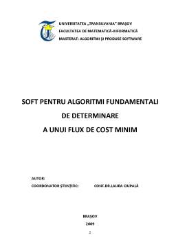 Proiect - Soft pentru Algoritmi Fundamentali de Determinare a Unui Flux de Cost Minim