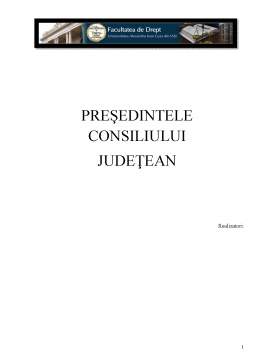 Proiect - Președintele Consiliului Județean