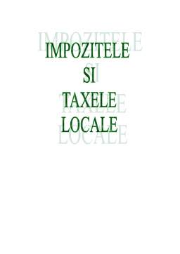 Referat - Impozite și Taxe Locale