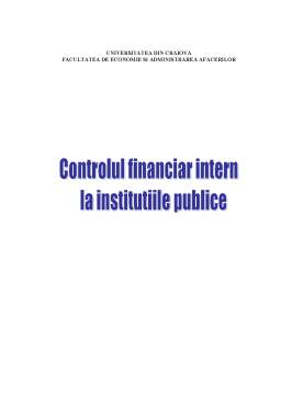 Referat - Controlul financiar intern la instituțiile publice