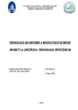 Proiect - Tehnologia Pesticidelor