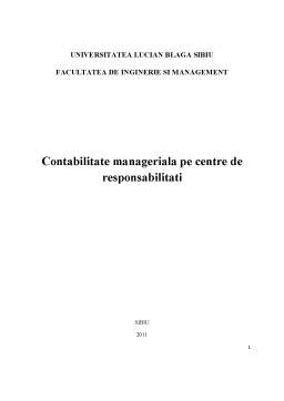 Referat - Contabilitate managerială pe centre de responsabilitate