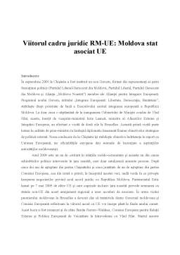 Referat - Viitorul cadru juridic Republica Moldova-UE - Moldova, stat asociat UE