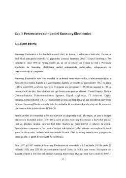 Proiect - Analiza Gradului de Internaționalizare pentru Compania Samsung Electronics