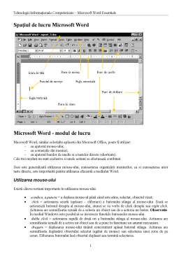 Curs - Tehnologii Informaționale Computerizate - Microsoft Word Essentials