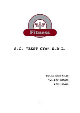 Referat - Plan de Afaceri - SC Best Gym SRL