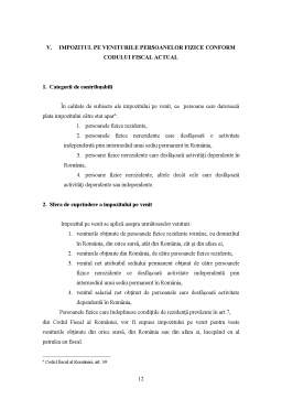 Referat - Reforma impozitării veniturilor - persoanelor fizice din România