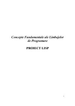 Proiect - Proiect Concepte Fundamentale ale Limbajelor de Programare