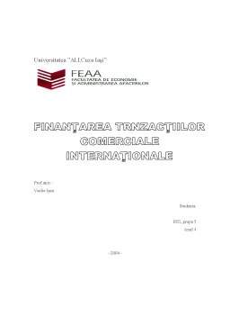 Referat - Finanțarea tranzacțiilor comerciale internaționale