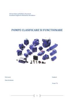 Referat - Pompe - clasificare și funcționare