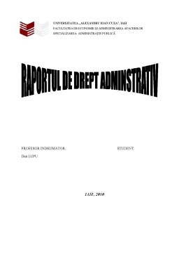 Proiect - Raportul de Drept Adminstrativ