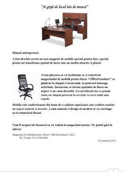 Proiect - Portofoliu la corespondență economică - mobilă pentru birou