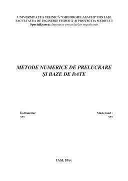 Proiect - Metode Numerice de Prelucrare și Baze de Date