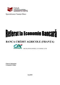 Referat - Banca Agricole - Franța