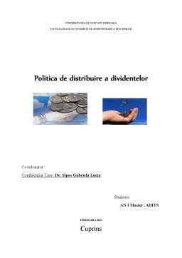 Proiect - Politica de distribuire a dividentelor