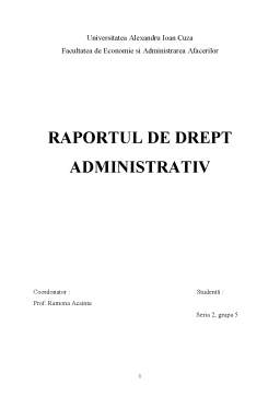 Referat - Raportul de Drept Administrativ